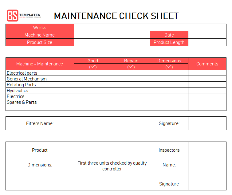 motorcycle maintenance checklist template